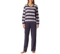 Schiesser Conjunto de Pijama Largo para Mujer, de Rizo, cálido y cómodo, Indigo_183061, 50 Grande