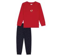 Schiesser Conjunto de Pijama Largo para niña, 100% algodón orgánico orgánico, Tallas 92 hasta 140, Rojo_183203, 116