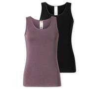 Schiesser Damen 2 Pack Unterhemd Tanktops mit Spitze Baumwolle Mix-Modern Multipacks Ropa Interior, Surtido 3_182906, 46 Mujeres