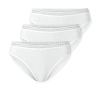 Schiesser Damen 3 Pack Slip Unterwäsche mit Spitze Baumwolle Mix-Multipacks Ropa Interior, Blanco_182908, 40 Mujeres