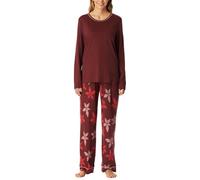 Schiesser Damen Schlafanzug Set Lang Baumwolle Modal-Nightwear Juego de Pijama, Borgoña_181237, 44 Mujeres