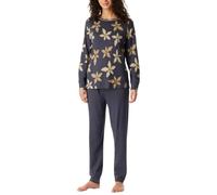 Schiesser Damen Schlafanzug Set Lang Baumwolle Modal-Nightwear Juego de Pijama, Grafito_182019, 50 Grande Mujeres