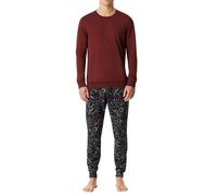 Schiesser Herren Schlafanzug Lang mit Bündchen-Nightwear Set Juego de Pijama, Borgoña_183168, 50 Hombres