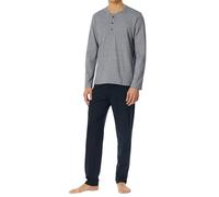 Schiesser Herren Schlafanzug Lang mit Knopfleiste-Nightwear Set Juego de Pijama, Azul Nocturno_182515, 50 Hombres