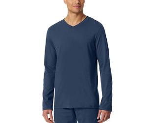 Schiesser Herren Schlafshirt Kurzarm V-Ausschnitt Bio-Baumwolle-Mix + Relax Camiseta de Pijama, Royal_182182, 54 Hombres