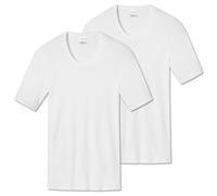Schiesser Hombre 1/2 Brazo Camiseta 2er Paquete - Chaqueta Camiseta Algodón