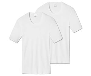 Schiesser Hombre 1/2 Brazo Camiseta 2er Paquete - Chaqueta Camiseta Algodón