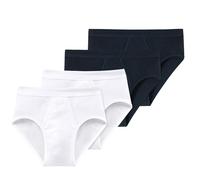 Schiesser Hombre Slip 4er Paquete - Acanalado, Deportivo, Algodón Essentials