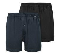 Schiesser Jersey Boxershorts Hombre, 2 Pack, Algodón, Negro