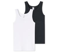 Schiesser Juego de 2 Camisetas Interiores para Chicos - 95/5 orgánico algodón orgánico - Talla 140 hasta 176, Surtido 4_181955, 140