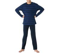 Schiesser Jungen Schlafanzug Set Lang-100% Organic Bio Baumwolle-Größe 140 bis 176 Juego de Pijama, Azul Nocturno_183156, 164 para Niños