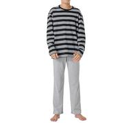 Schiesser Jungen Schlafanzug Set Lang-100% Organic Bio Baumwolle-Größe 140 bis 176 Juego de Pijama, Negro_183156, Niños