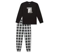 Schiesser Jungen Schlafanzug Set Lang-100% Organic Bio Baumwolle-Größe 140 bis 176 Juego de Pijama, Negro_183157, Niños