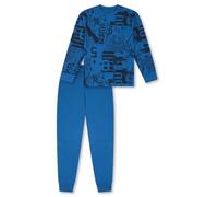 Schiesser Jungen Schlafanzug Set Lang-100% Organic Bio Baumwolle-Größe 140 bis 176 Juego de Pijama, Azul_183150, 164 para Niños