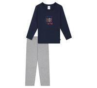 Schiesser Jungen Schlafanzug Set Pyjama Lang-100% Organic Bio Baumwolle-Größe 92 bis 140 Juego de Pijama, Azul Oscuro_183011, Niños