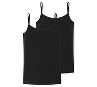Schiesser Mädchen 2 Pack Spaghetti Trägertop Ropa Interior, Negro, 140 (Pack de 2) para Niñas