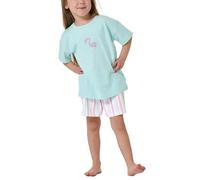 Schiesser Mädchen Schlafanzug Kurz-Girls World Juego de Pijama, Verde Claro_182561, 116 cm para Niñas