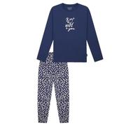 Schiesser Mädchen Schlafanzug Set Pyjama Lang-100% Organic Bio Baumwolle-Größe 140 bis 176 Juego de Pijama, Azul Vaquero_183040, Niñas