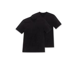 Schiesser Media Manga American Camiseta Cuello Pico Paquete Doble Blanco