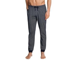 Schiesser Mix & Relax Hose Lang Bündchen, Pantalones de Pijama Hombre, Azul (Dunkelblau-gem. 835), Small (Talla del Fabricante: 048)