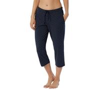 Schiesser Mix + Relax-Pantalones de Dormir 3/4 de Largo Pijama, Azul Oscuro Estampado, 44 para Mujer