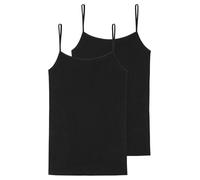 Schiesser Mujer 95/5 Organic 2PACK Spaghettitop Ropa Interior Negro 34