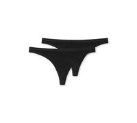 Schiesser Mujer Tanga 2er Paquete - Tanga,Algodón Stretch,Serie 95/5 ,Uni Negro