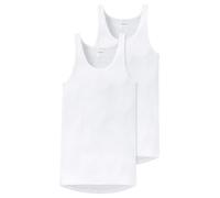 Schiesser Pack 2 Chalecos Sin Mangas-Original Fine Rib Camiseta Interior, Opaco, Blanco 100, M Hombre