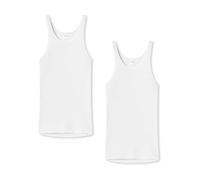 Schiesser Pack de 2 camisetas interiores para hombre, camiseta de tirantes, ropa interior, ropa de dormir, Pack de 2 Blanco, S