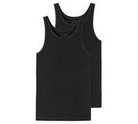 Schiesser Pack de 2 Camisetas Interiores sin Mangas de algodón orgánico 95/5 orgánico para Hombre, Negro_176038, M