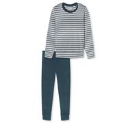 SCHIESSER Pijama azul / gris / blanco XXL azul / gris / blanco
