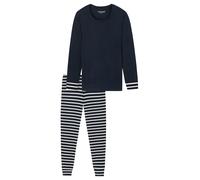 SCHIESSER Pijama 'Casual Essentials' azul oscuro Sxregular azul oscuro