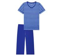 SCHIESSER Pijama 'Casual Essentials' azul real / azul oscuro Lxregular azul real / azul oscuro