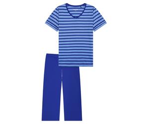 SCHIESSER Pijama 'Casual Essentials' azul real / azul oscuro Mxregular azul real / azul oscuro