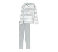 SCHIESSER Pijama ' Casual Essentials ' gris moteado / blanco 4XL gris moteado / blanco