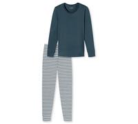 SCHIESSER Pijama 'Casual Essentials' marino / gris / blanco Mujer SCHIESSER S marino / gris / blanco