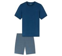 SCHIESSER Pijama corto 'Casual Essentials' azul claro / azul oscuro / gris claro L azul claro / azul oscuro / gris claro