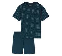 SCHIESSER Pijama corto ' Comfort Essentials ' azul oscuro / verde oscuro M azul oscuro / verde oscuro