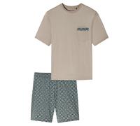 SCHIESSER Pijama corto 'Comfort Nightwear' marrón claro / petróleo XXL marrón claro / petróleo
