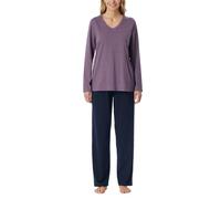 Schiesser Pijama Largo Algodón-Nightwear Juego, Malve_181986, 38 para Mujer