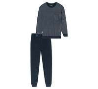SCHIESSER Pijama largo azul oscuro / blanco L azul oscuro / blanco