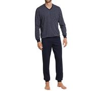 Schiesser Schlafanzug Lang V-Ausschnitt Conjuntos de Pijama, Azul (Dunkelblau 804), X-Large para Hombre