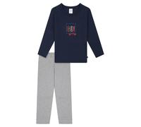 SCHIESSER Pijama ' Nightwear' azul oscuro / gris claro / rojo 116 azul oscuro / gris claro / rojo