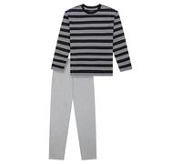 SCHIESSER Pijama 'Nightwear' gris / negro / blanco 164 gris / negro / blanco