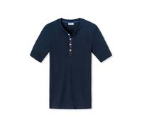 Schiesser Revival Camiseta Hombre Manga Corta 1/2, Negro, Blanco, Azul Oscuro