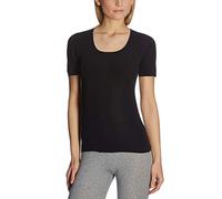 Schiesser Spenzer 1/2 Brazo Camiseta, Semitransparente, Negro 000, 40 para Mujer