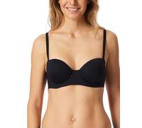 Schiesser Sujetador Bandeau para Mujer con Tirantes Desmontables y Copas deslizantes, Punto único, Color Negro_181449, 75C, Negro_181449, 75C