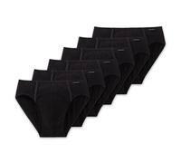 Schiesser Supermini 6er Set Hombres, 6 Slips Negro Pack Ventaja S-XXL