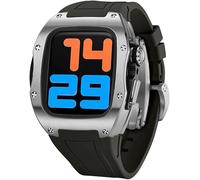 Schik 44 mm de 45 mm Caja de reloj de titanio Sport Rubber Band, para Ultra 8 7 6 5 4 SE Serie Reemplazo, correas deportivas RM RM Case Bisel Mod Kit Accesorios (Color: E, Tamaño: 45 mm)