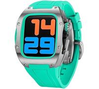 Schik 44 mm de 45 mm Caja de reloj de titanio Sport Rubber Band, para Ultra 8 7 6 5 4 SE Serie Reemplazo, correas deportivas RM RM Case Bisel Mod Kit Accesorios (Color: E, Tamaño: 45 mm)